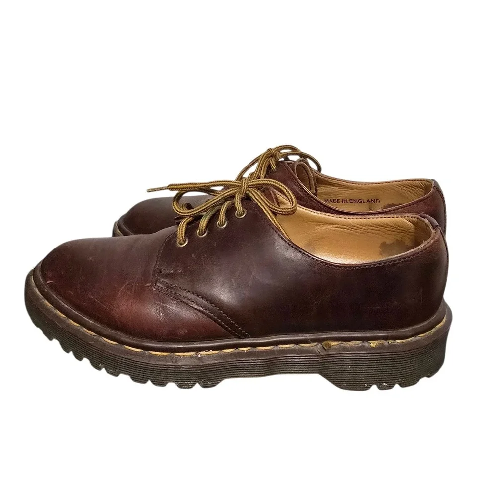 Vintage Dr Martens 8328 Made in‎ England Brown Leather Oxford Shoes Mens 5
